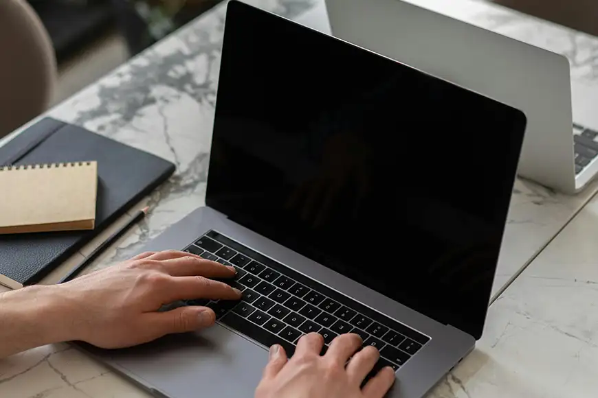 Laptop screen black but power on